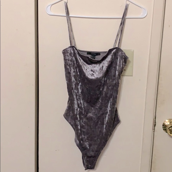 Forever 21 Periwinkle Velvet Bodysuit size S - Picture 1 of 2